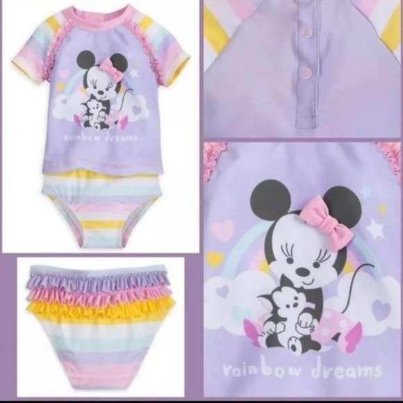 Disney Other - DISNEY BABY GIRL MINNIE MOUSE FIGARO 2-PC SWIMSUIT 18-24 Mos
